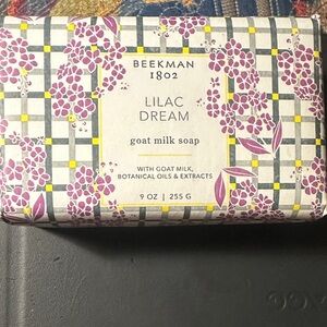 Beekman 1802 Lilac Dream Goat Milk Soap with Purple Floral Design